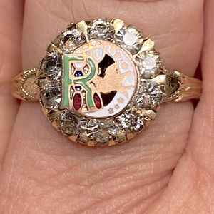 Vintage Odd Fellows Rebekah Lodge Ring 10k GF Size 8